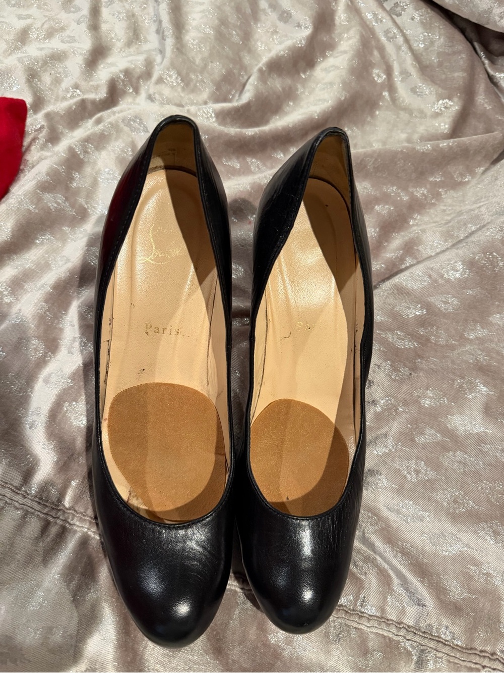 Christian Louboutin Black Leather Classic Round-Toe Pumps